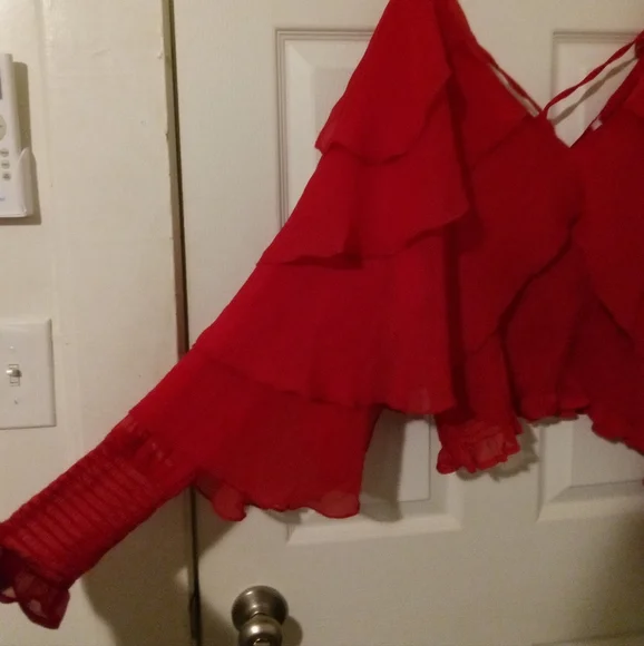 Live 4 truth red ♥️ flowy see through top - Picture 3 of 4